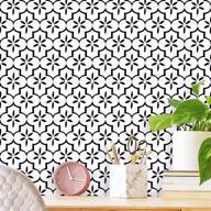 🔲 transform your space with black contact paper geometry pattern wallpaper: self-adhesive, removable, and modern logo