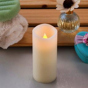img 1 attached to 🕯️ Set of 12 Flameless Candles – Battery Operated LED Pillar Candles with Remote Control, 24-hour Timer, Real Wax, Unscented, Ivory Color (No Moving Wick)