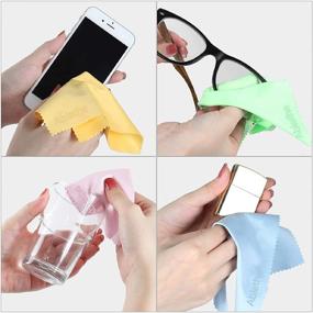 img 3 attached to 📸 10 Pack Large Microfiber Cleaning Cloth - Lint-Free Fiber Cloth for Lenses, Glasses, Screens, Cameras, Cell Phones, Eyeglasses, LCD TVs, Tablets