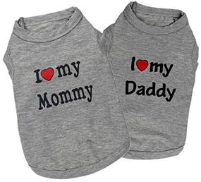 img 3 attached to DERUILA Small Dog Clothes - I Love My Mommy/Daddy Puppy T Shirt for Small Medium Dogs and Cats - 2Pack