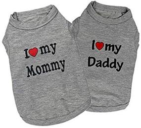 img 2 attached to DERUILA Small Dog Clothes - I Love My Mommy/Daddy Puppy T Shirt for Small Medium Dogs and Cats - 2Pack