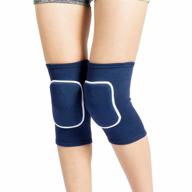 🏐 lzeem soft kneepads cotton volleyball tennis 1 pair - women pole dance yoga knee protector guards for athletic use adult cycling gym workout exercise skating knee brace support with sponge (blue, s) logo