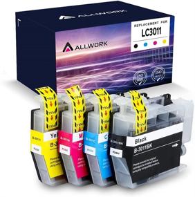 img 4 attached to 🖨️ Allwork LC3011 Compatible Ink Cartridges for Brother MFC Printers - 4 Pack (KCMY)