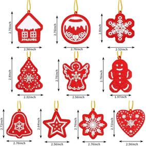 img 2 attached to 🎄 Set of 20 DIY Christmas Diamond Painting Key Chain Tags - Handicraft Winter Cards Pendant for Family Decoration