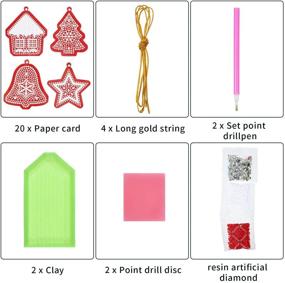 img 1 attached to 🎄 Set of 20 DIY Christmas Diamond Painting Key Chain Tags - Handicraft Winter Cards Pendant for Family Decoration