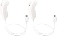 🎮 jinhezo wii nunchuck controller – 2 pack for nintendo wii video game – white controllers logo