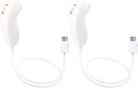 img 4 attached to 🎮 JINHEZO Wii Nunchuck Controller – 2 Pack for Nintendo Wii Video Game – White Controllers