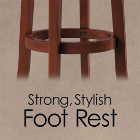 img 1 attached to 🪑 Swivel High Back Stool in Brown - Elevate Your Space with 360° Rotating Seat, Faux Leather, and Solid Dark Wood Finish - Counter or Bar Height (29")