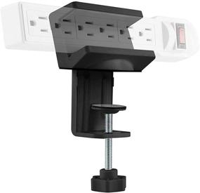 img 4 attached to 💪 Крепление для стола AVLT Power Strip - Зажим для держателя розетки для края стола, верстака, позвоночного столба - Черный - Подходит для розетки с шириной от 1,6" до 2,4