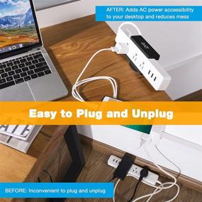 img 3 attached to 💪 Крепление для стола AVLT Power Strip - Зажим для держателя розетки для края стола, верстака, позвоночного столба - Черный - Подходит для розетки с шириной от 1,6" до 2,4