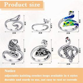 img 3 attached to Adjustable Knitting Loop Ring Set - Crochet Finger Holder with Yarn Guide - Braided Finger Ring for Knitting - Various Styles - Crochet Loop Ring Accessories Tool