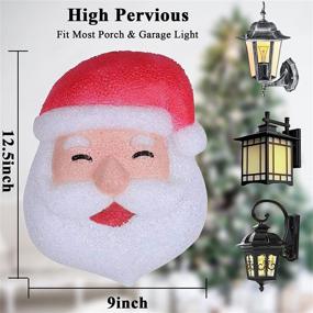 img 2 attached to 🎅 Set of 2 Santa Claus Porch Light Covers for Outdoor Christmas Decorations with Elastic Band - Ideal for Front Porch, Garage Light, and Holiday Decor - Size: 11.8 Inch