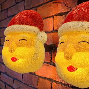 img 4 attached to 🎅 Set of 2 Santa Claus Porch Light Covers for Outdoor Christmas Decorations with Elastic Band - Ideal for Front Porch, Garage Light, and Holiday Decor - Size: 11.8 Inch