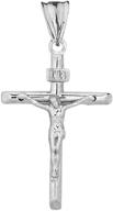 🙏 dainty 0.90-inch inri crucifix cross pendant in solid sterling silver - jesus christ inspired logo