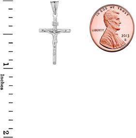 img 1 attached to 🙏 Dainty 0.90-inch INRI Crucifix Cross Pendant in Solid Sterling Silver - Jesus Christ Inspired