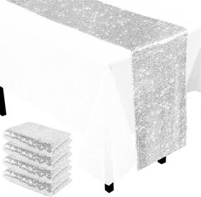 img 2 attached to ✨ Shimmering Silver Table Runner: Elegant Tablecloth Decoration