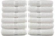 🧽 premium 12-pack luxury cotton white washcloths for hotel & spa use - soft and absorbent face and fingertip towels (13'' x 13'') logo