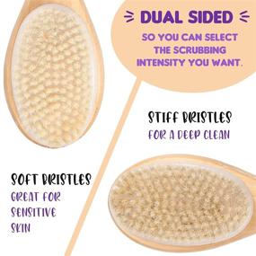 img 1 attached to Enhance Hair Growth and Relaxation with our Scalp Massager and Body Brush Shower Set - Dual Sided Exfoliating Body Scrubber for Soft and Stiff Bristle Experience - Ergonomically Designed for Promoting Circulation