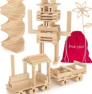enhance brain development: brain blox wooden building blocks building toys logo