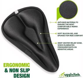 img 1 attached to 🚲 Ultimate Comfort Bike Seat Cushion: Extra Soft Gel Cover for Men & Women, Relieve Pain During Cycling, Spinning, and Exercise Class