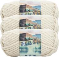 🧶 lion brand yarn 135-098p, 3 pack of houston cream yarn logo