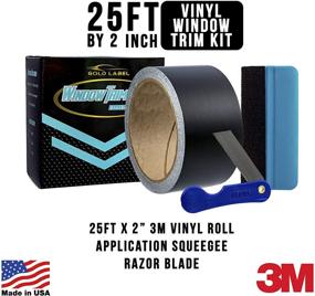 img 4 attached to 🎨 Gold Label Detailing 3M Black Out Trim Chrome Delete Vinyl Wrap Kit - 25ft Roll of 3M Scotchprint 1080 with Felt Edge Squeegee and Razor Blade Included (Satin, 2-Inch)