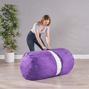 img 2 attached to 🪑 Plush and Stylish: Christopher Knight Home CKH 4' Purple Suede Bean Bag