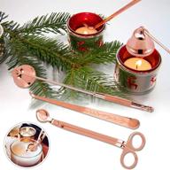 🕯️ rose gold candle wick trimmer, snuffer, and dipper set - stainless steel candle accessories for funmove 3 pieces candle wick cutter scissor - complete candle tools kit логотип