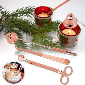 img 4 attached to 🕯️ Rose Gold Candle Wick Trimmer, Snuffer, and Dipper Set - Stainless Steel Candle Accessories for FunMove 3 Pieces Candle Wick Cutter Scissor - Complete Candle Tools Kit