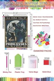 img 2 attached to 🧙 Full Drill Retro Witch Diamond Painting Kit for Adults - DIY Rhinestone Diamond Art for Halloween Home Wall Decor - Beginners' 5D Crystal Diamond Dotz Paint by Relaxation - 12 x 16 Inch