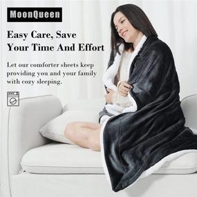 img 1 attached to MOONQUEEN Sherpa Fleece Throw Blanket