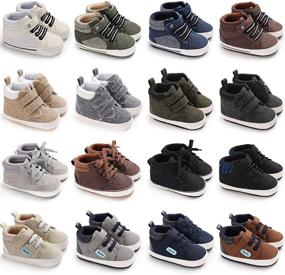 img 3 attached to 👟 CENCIRILY Baby Boys Girls High Top Sneakers Soft Soles Non-Slip Infant Ankle Shoes Toddler Prewalker First Walking Crib Shoes