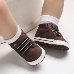 img 1 attached to 👟 CENCIRILY Baby Boys Girls High Top Sneakers Soft Soles Non-Slip Infant Ankle Shoes Toddler Prewalker First Walking Crib Shoes