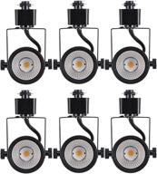 cloudy bay 8w dimmable led track light head, 4000k cool white cri90+ true color rendering, adjustable 🌩️ tilt angle track lighting fixture, 40° angle for accent retail, black finish, halo type - pack of 6 logo