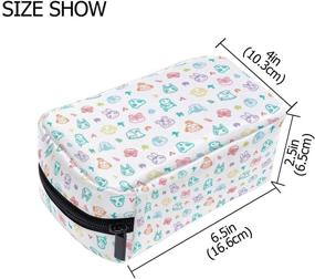 img 2 attached to 👜 Travel-friendly Animal Crossing Cosmetic Bag: Portable and Stylish Pouch with Zipper for Makeup, Pencils & Wallet - Animal Crossing Pattern 005