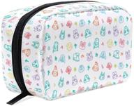 👜 travel-friendly animal crossing cosmetic bag: portable and stylish pouch with zipper for makeup, pencils & wallet - animal crossing pattern 005 logo