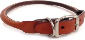 img 1 attached to 🐕 Auburn Leathercrafters Round Dog Collar in Tan, 0.63-Inch x 16-Inch Size