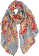 🌸 stylish gerinly lightweight scarves: fashionable flowers print women cotton wrap scarf logo