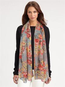 img 3 attached to 🌸 Stylish GERINLY Lightweight Scarves: Fashionable Flowers Print Women Cotton Wrap Scarf