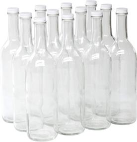 img 1 attached to 🍷 North Mountain Supply - W5CTCL-WT 750ml Clear Glass Bordeaux Wine Bottle with Flat-Bottomed Screw-Top Finish and White Metal Lids: Superior Quality and Style