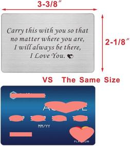 img 3 attached to 💑 Engraved Love Note Wallet Cards for Long Distance Relationships, Ideal Military Deployment Gift for Husband, Perfect for Valentines and Christmas