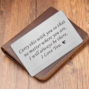 img 2 attached to 💑 Engraved Love Note Wallet Cards for Long Distance Relationships, Ideal Military Deployment Gift for Husband, Perfect for Valentines and Christmas