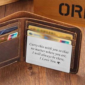 img 1 attached to 💑 Engraved Love Note Wallet Cards for Long Distance Relationships, Ideal Military Deployment Gift for Husband, Perfect for Valentines and Christmas