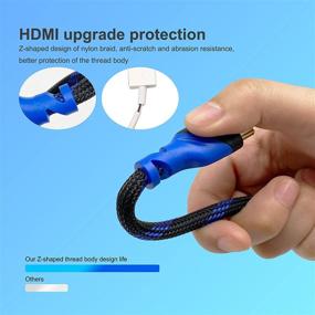 img 1 attached to HUAI XIAN KE 3Pack 4K HDMI 2.0 Cable - High-Speed, 18Gbps, 3D, 2160P, 1080P, Ethernet, HDR 🔌 - Compatible with TV, Blu-ray Player, PS4/PS3, PC, Fire TV - 6ft Nylon Braided HDMI Cord for Gaming Monitor