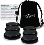 🔥 maxdee essential hot stones for massage - 6 medium hot stones massage kit, hot rocks for professional or home spa, including foot heater, relaxing and healing, pain relief, 2.4" - seo-optimized massage stones logo