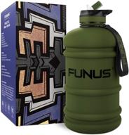 💧 fulfill your hydration goals with funus bpa free half gallon water bottle, perfect for fitness, sports, and outdoor activities - army green, 2.2l logo