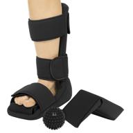 🌱 plantar fasciitis night splint with spike ball - soft leg brace support, orthopedic sleeping immobilizer stretch boot | size: m - men's: 5.5 - 8, women's: 7 - 9.5 логотип