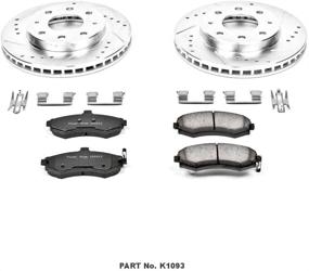 img 2 attached to 🚗 Upgrade your vehicle: Power Stop K1093 Front Z23 Carbon Fiber Brake Pads with Drilled & Slotted Brake Rotors Kit