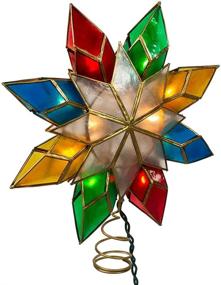img 4 attached to 🌟 Kurt Adler 10-Light Multi-Color Capiz Star Tree Topper: Sparkling Christmas Decor for a Festive Tree!