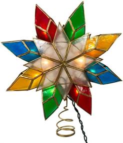 img 3 attached to 🌟 Kurt Adler 10-Light Multi-Color Capiz Star Tree Topper: Sparkling Christmas Decor for a Festive Tree!
